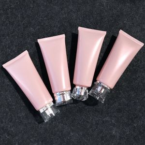 SGS Pink Plastic Reusable Hand Cream Facial Cleanser Tube 100ml