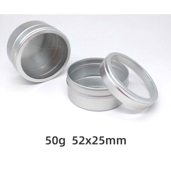 Buy Aluminum Empty 5g 10g 20g Ps Plastic Screw Cap Jar tin box with clear pvc window at wholesale prices