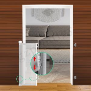 Extra Width Black Retractable Baby Gate Easy Roll Up Safety Gate For Children