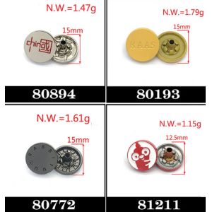 2023 zinc alloy round square gold plated button metal snap button sample free