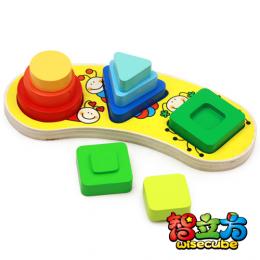 Quality Cheap Wooden Toddler Cartoon Insect Tower Montessori Pine Early Childhood Educational Toys for sale