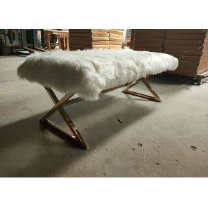 Firm Welding Velvet Dining Bench Seat 45cm Height