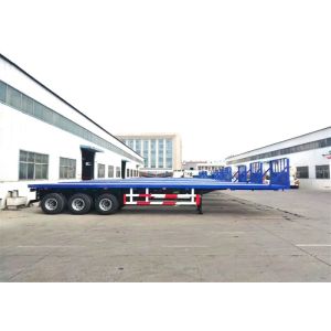3 Axle 40ft Flat Deck Trailers For Transporting Container