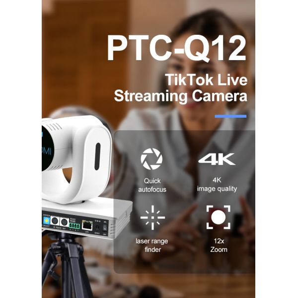 Live Streaming Camera 4K 12X Optical Zoom PTZ HD-MI ToF for TikTok Live Video Stream