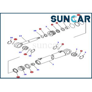 China 707-99-35170 Angle Cylinder Service Kit Hydraulic Oil Seal Kit For D61EX-12 Komatsu Crawler Dozer on sale