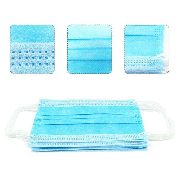Buy Antiviral Disposable Non Woven Face Mask , Disposable Blue Mask Filtering Efficiency 95% at wholesale prices