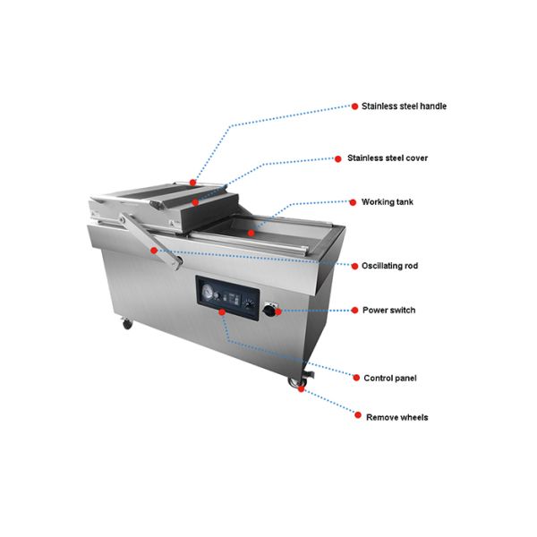 Double Chamber Automatic Vacuum Machine for Food Packaging 2.5 kw Power