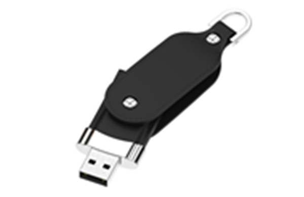 Buy Swivel leather usb flash drive with free embossed logo at wholesale prices