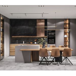 Custom Made Modular Kitchen Pantry Unit Industry Wind Stone Countertop