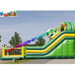 Commercial Soccer Inflatable Slide With Football Bouncing Castle