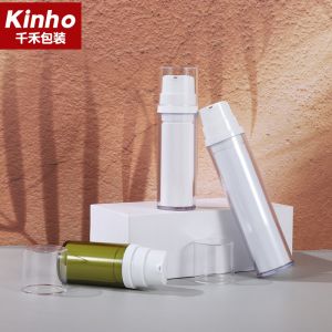 Round 15ml Pump Bottle 30ml 50ml Vacuum Cosmetic Bottle Double Wall Face Cream