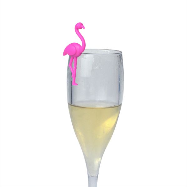 Animal Pattern Shape Silicone Wine Glass Charms Eco Friendly Customized Logo