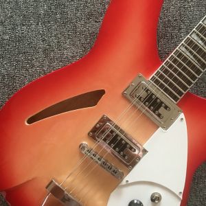 Cherry red 24 frets and12 strings Rickenback 360 electric jazz guitar semi