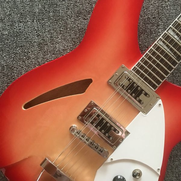 Cherry red 24 frets and12 strings Rickenback 360 electric jazz guitar semi hollow Ricken 330 jazz guitar