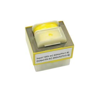 Low Frequency Transformer EI28 Power Transformer with Casing 120V AC 60Hz 8V