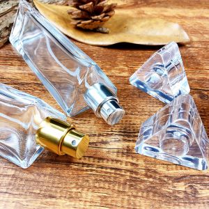 Triangular Spot Perfume Glass Spray Bottle 30ml Transparent Empty 50ml