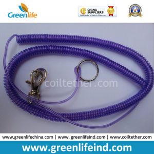 Quality Transparent Purple Expanding Spiral Coil Fishing Tool Holder Lanyard for sale