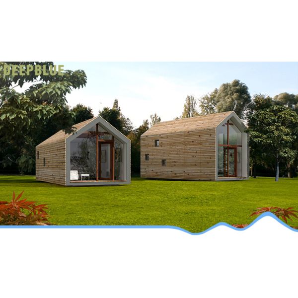 Small Light Steel Frame Wood Bungalow Easy To Install Tiny House Living For Travel