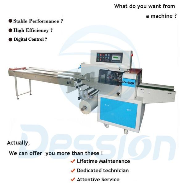 Semi Automatic Pillow Flow Pack Packaging Machine Dual Frequency Converter