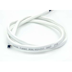 Super Turbo RG59 RG59U 2C CCA Bulk CCTV Cable with 0.75/1.0MM2 Siamese Coaxial