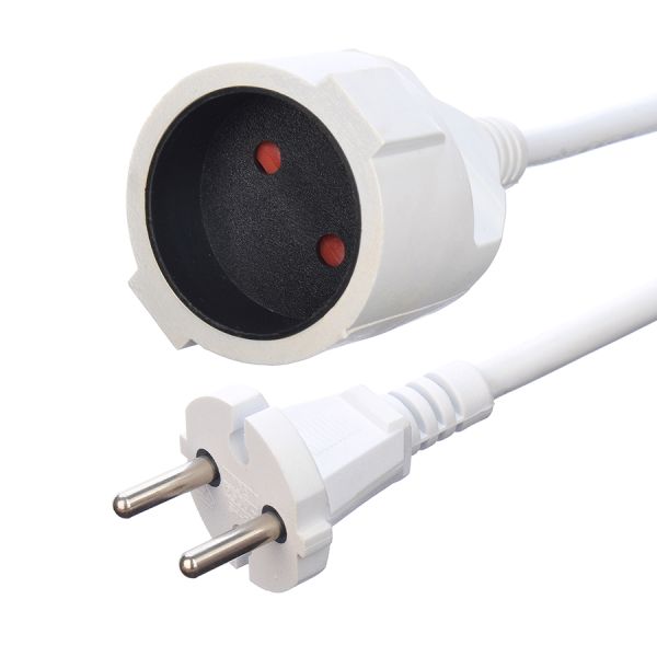 3 Prong Round Pin Extention Cable White SNI Extention Cord for Home