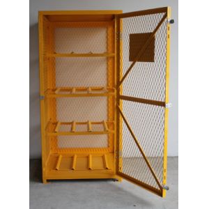 Industrial Wire Mesh Propane Tank Storage Cabinet , Oxygen Acetylene Storage