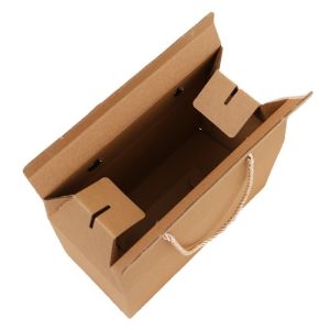 Custom Packaging Recycled Kraft Paper Box With Rope Handle Environmental and