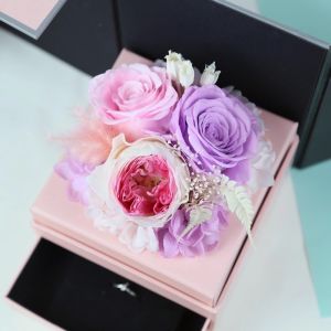 Eternal flower jewelry box for teachers' day gifts real preserved flower box