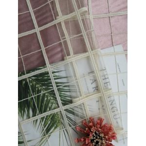 Geometric Embroidered Lace Fabric White Lace Material For Dresses