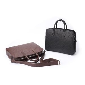 Ostrich Leather Laptop Bag