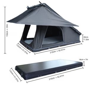 Durable Easy Setup Triangle Rooftop Tent With Led Premium Materials