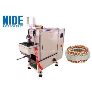 Touch screen controlled slot by slot  lacing equipment for stator overhang outside coils