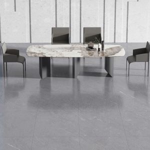 Geometric Structure Italian Marble Top Table Rectangular 200cm Long