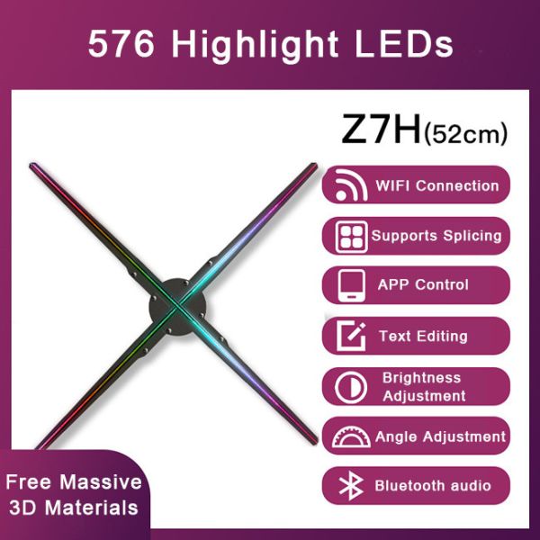 52CM Portable Fan Hologram Display High Impact 3D Fan Display