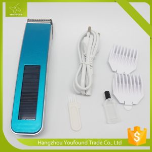 China GM-759 Electric Rechargeable Hair Clipper with Solar Panel 600mAh Hair Trimmer on sale