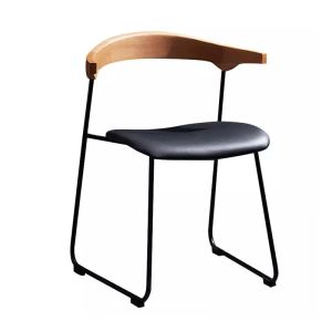 Quality Stable Popular PU Dining Chair With Curved Supporting Legs Modern for sale