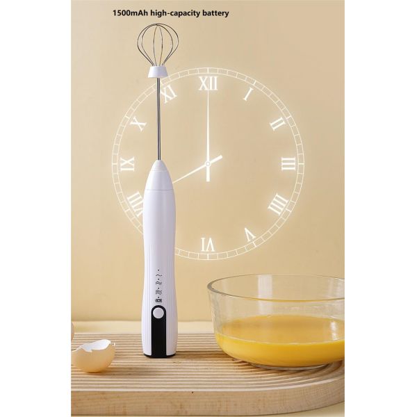 800mAh Battery Capacity 304 Stainless Steel Handheld Egg Beater for Kitchen Coffee