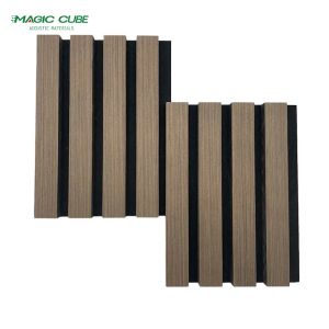 Wall Decorative Mdf Polyester Oak Slatted Wood Acoustic Veneer Panels for Modern