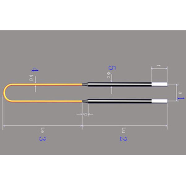 Industry Mosi2 Heating Elements 1800 Degree Furnace Accessories Vertical Installation