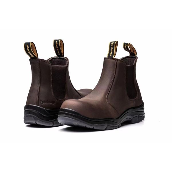 EN ISO 20345 Certified Chelsea Safety Shoes with Kevlar Midsole and PU+Rubber Sole Work Boots