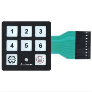 Custom membrane switch control front keyboard graphic overlay
