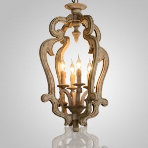 China Dark wood farmhouse wood chandelier (WH-CI-12) on sale