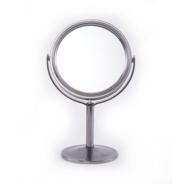 Buy Round Silver Cosmetic Table Top Mirror with Adjustable Design at wholesale prices