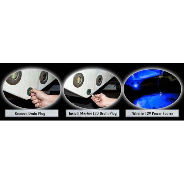 9w Drain Plug Underwater LED Lights For Boats / Marine Underwater Lights