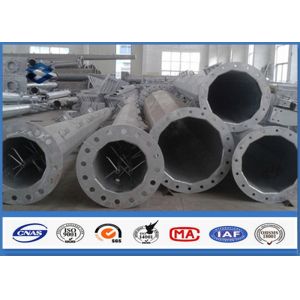 China 66KV Galvanized Electrical Transmission Steel Utility Poles With Zinc Coating on sale
