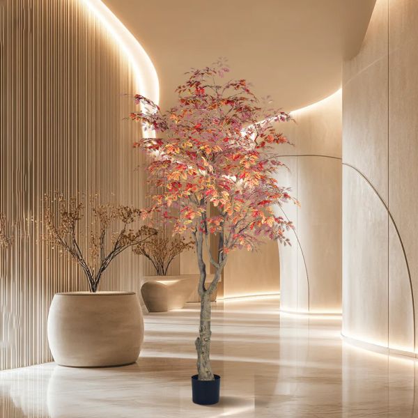 Commercial Artificial Autumn Oak Tree 280cm | Large Fall Foliage Tree for Hotel & Restaurant Ambiance
