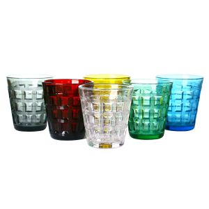 Hand Pressed 280ml Solid Colored Whisky Glasses Solid Green, Lead Free Drinking Glasses