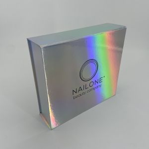 Custom Printed Deluxe Holographic Rigid Foldable Magnetic Closure Gift Cosmetics