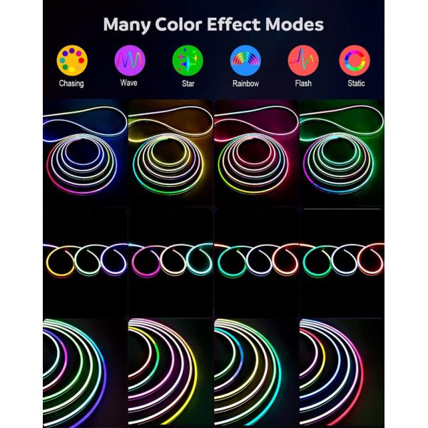 5V Addressable Neon Light Strip With 72 LEDs And 72 WS2811 Integrated Circuits/M