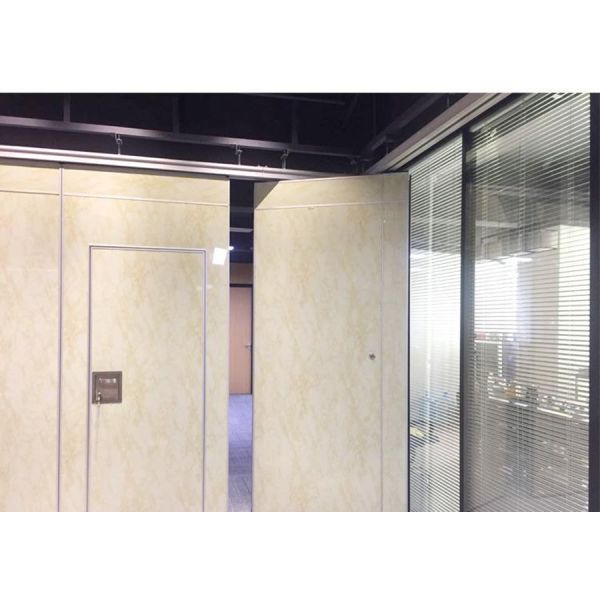 Sliding Hanging Track Roller Acoustic Partition Wall Plywood , Fabric , Leather